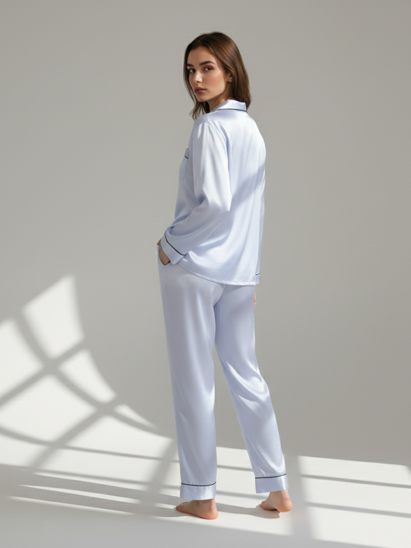 Pajama Set for Women – Soft, Breathable, Luxury Sleepwear with Long Sleeves & Pants - Silken & Dreams