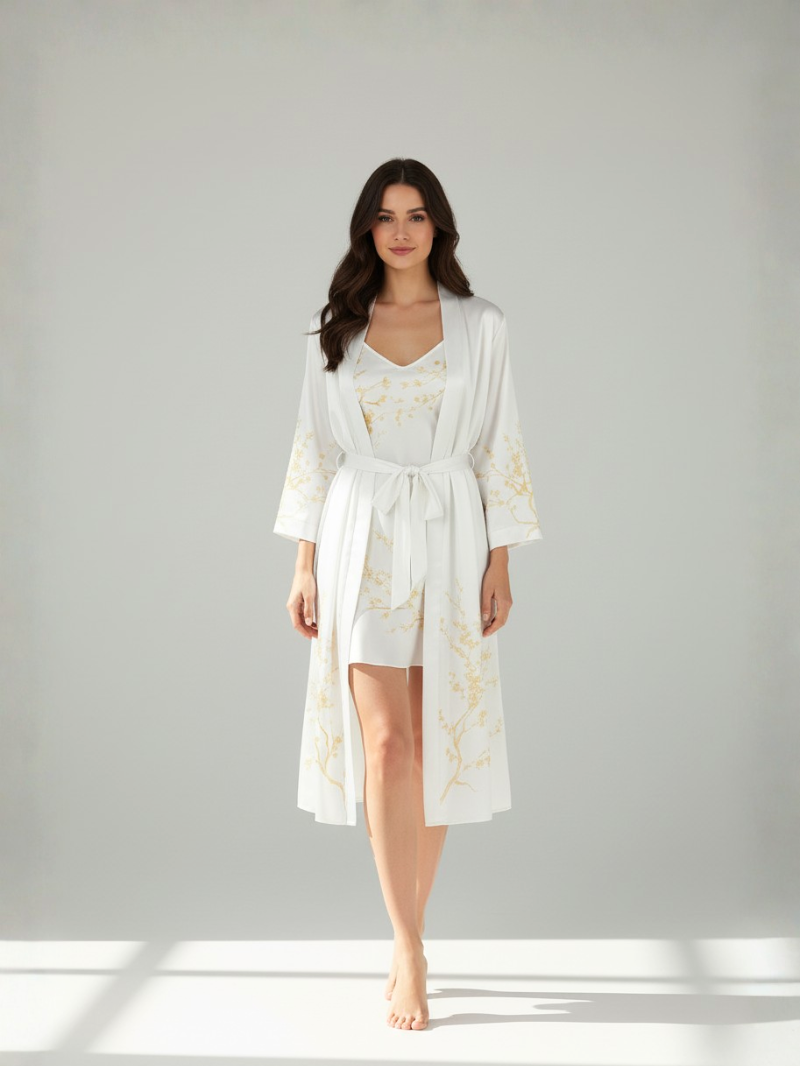 Shira Satin Nightdress – Chic Silky Sleepwear with Open Back Design