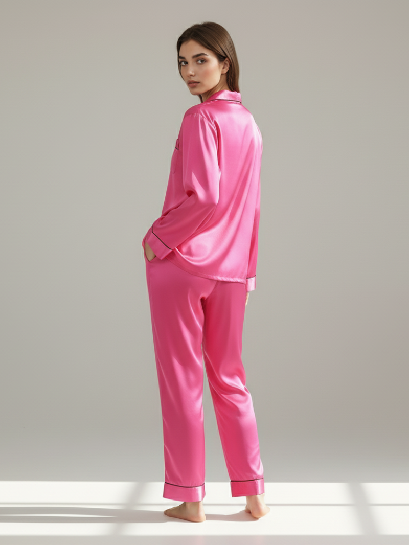 Pajama Set for Women – Soft, Breathable, Luxury Sleepwear with Long Sleeves & Pants - Silken & Dreams