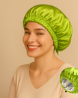 Double-Sided Silk Sleeping Cap for Women – Elastic Hair Care and Shower Cap with Button