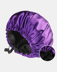 Double-Sided Silk Sleeping Cap for Women – Elastic Hair Care and Shower Cap with Button