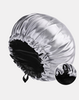 Double-Sided Silk Sleeping Cap for Women – Elastic Hair Care and Shower Cap with Button
