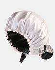Double-Sided Silk Sleeping Cap for Women – Elastic Hair Care and Shower Cap with Button