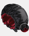 Double-Sided Silk Sleeping Cap for Women – Elastic Hair Care and Shower Cap with Button