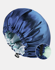 Double-Sided Silk Sleeping Cap for Women – Elastic Hair Care and Shower Cap with Button