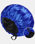 Double-Sided Silk Sleeping Cap for Women – Elastic Hair Care and Shower Cap with Button