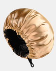 Double-Sided Silk Sleeping Cap for Women – Elastic Hair Care and Shower Cap with Button
