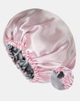 Double-Sided Silk Sleeping Cap for Women – Elastic Hair Care and Shower Cap with Button