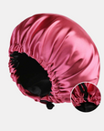 Double-Sided Silk Sleeping Cap for Women – Elastic Hair Care and Shower Cap with Button
