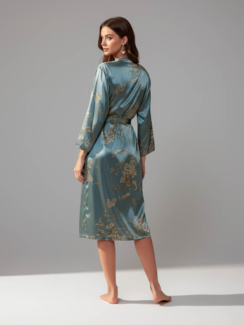 Charlie Satin Night robe – Silky Sleeveless Slip Dress for Women - Silken & Dreams