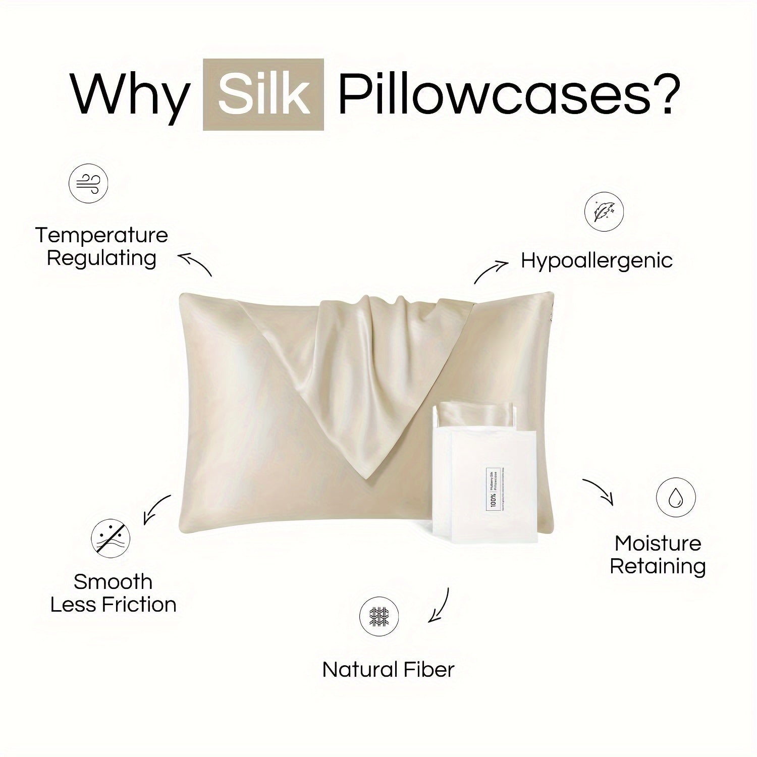 Mulberry Silk Pillowcases – Soft, Breathable, Anti-Frizz Luxury Pillow Covers - Silken & Dreams