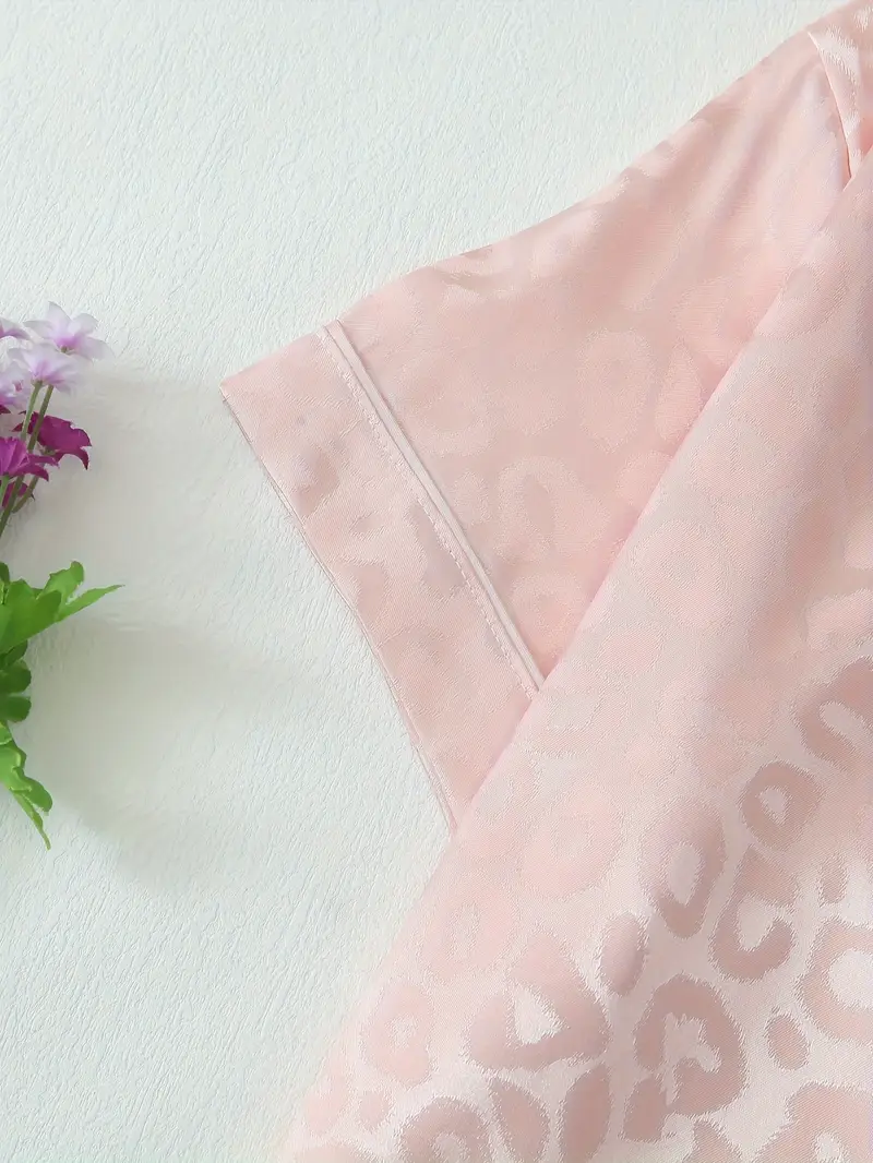 2 Sets Women's Striped Silk Casual Pajama Set Short Sleeve Top & Shorts