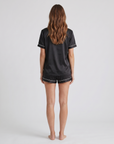 Ice Silk Satin Pajamas for Couples – Short-Sleeved Sleepwear for Women