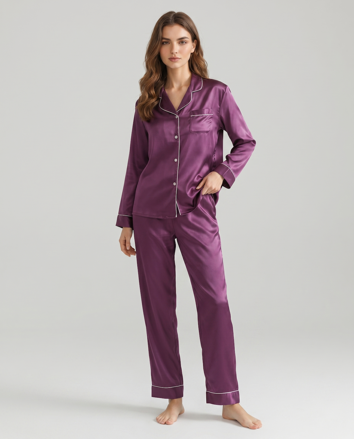 Pajama Set for Women – Soft, Breathable, Luxury Sleepwear with Long Sleeves &amp; Pants - Silken &amp; Dreams