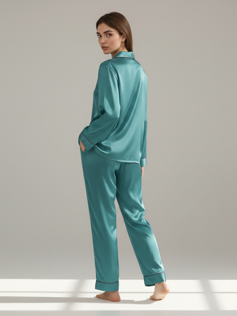 Pajama Set for Women – Soft, Breathable, Luxury Sleepwear with Long Sleeves & Pants - Silken & Dreams