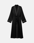 Silk Robe – Long Sleeve V-Neck Belted Silk Robe for Women