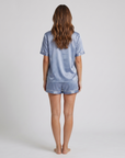 Ice Silk Satin Pajamas for Couples – Short-Sleeved Sleepwear for Women