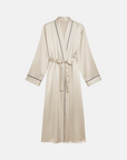 Silk Robe – Long Sleeve V-Neck Belted Silk Robe for Women