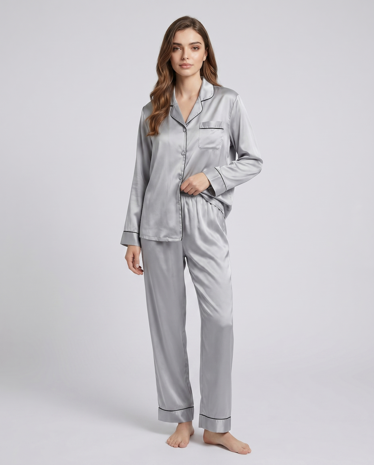 Pajama Set for Women – Soft, Breathable, Luxury Sleepwear with Long Sleeves &amp; Pants - Silken &amp; Dreams