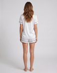 Ice Silk Satin Pajamas for Couples – Short-Sleeved Sleepwear for Women