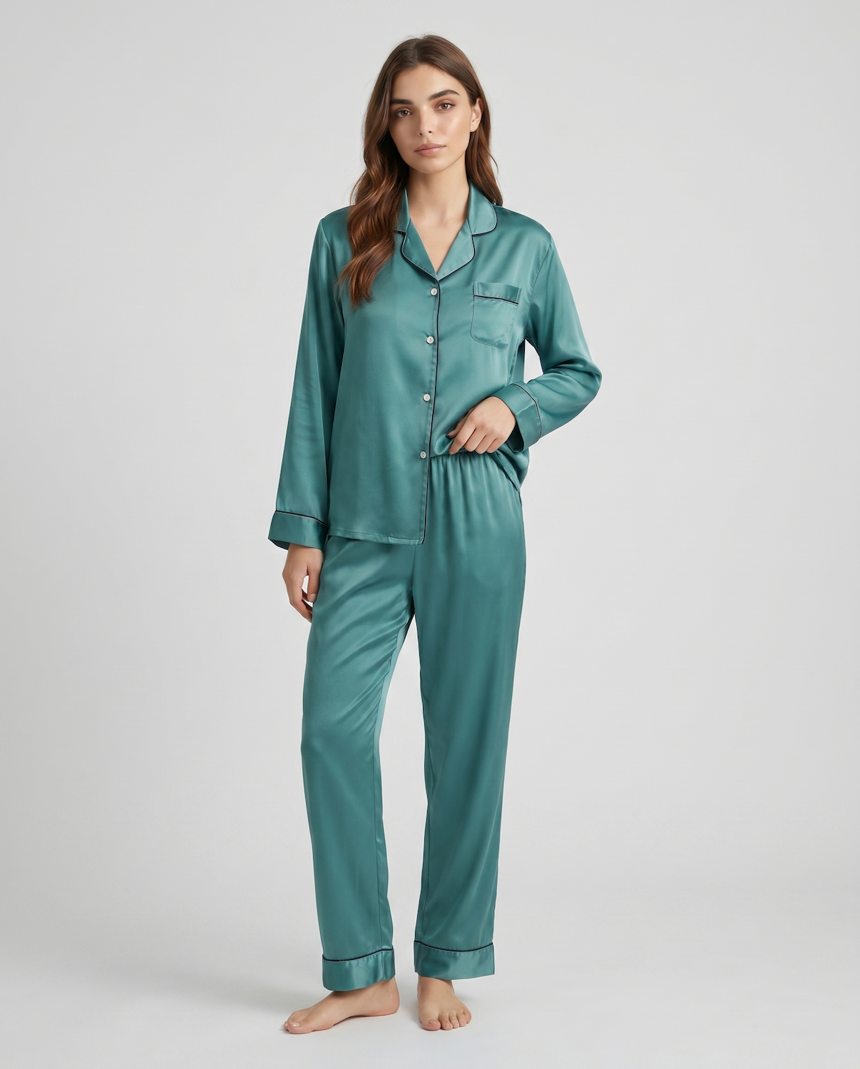 Pajama Set for Women – Soft, Breathable, Luxury Sleepwear with Long Sleeves &amp; Pants - Silken &amp; Dreams