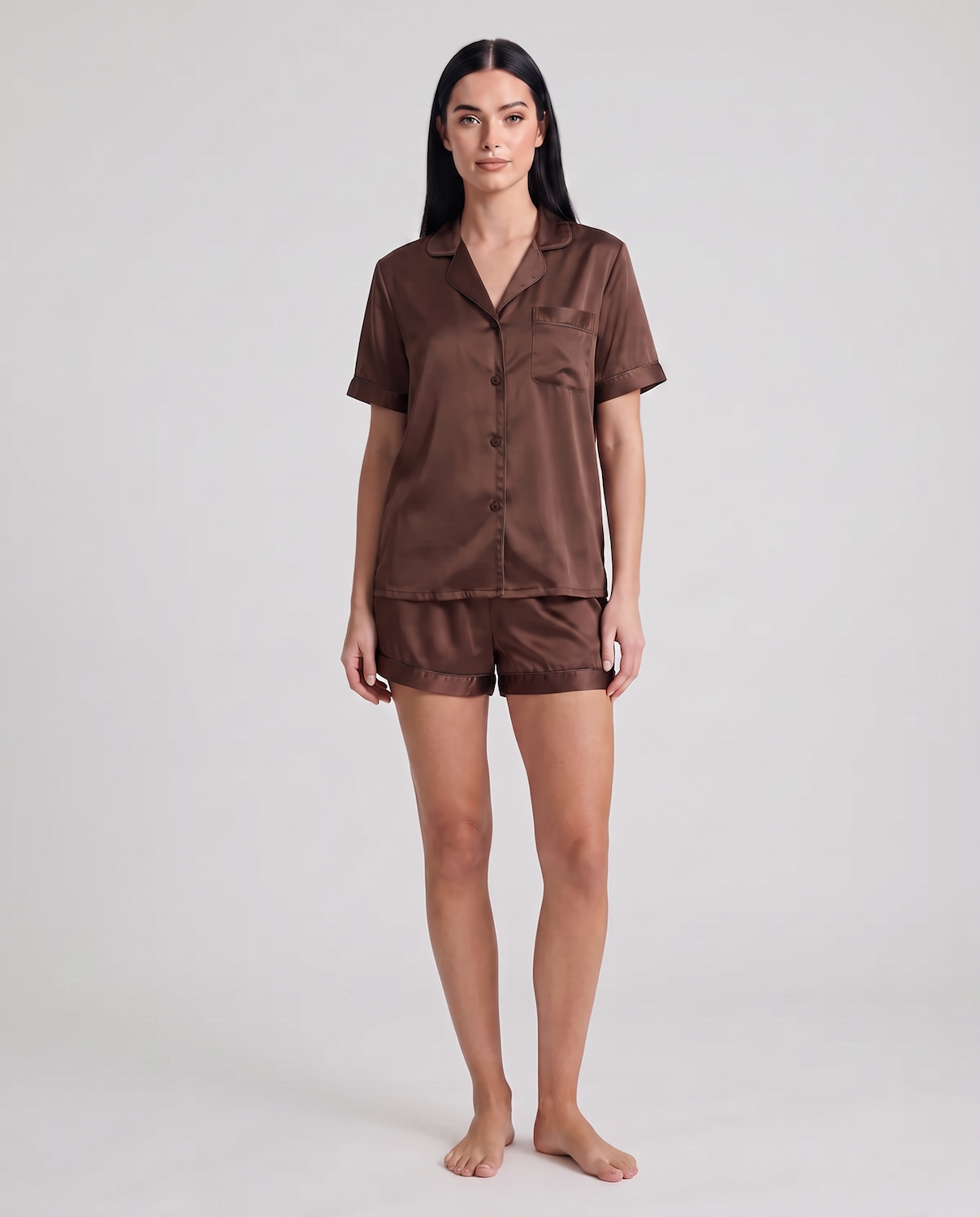 Women's 100% Mulberry Silk Pajama Set – Short Sleeve Luxury Sleepwear