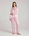 Women's Satin Silk Pajama Set – Soft, Lightweight Sleepwear with Long Sleeve Top & Pants - Silken & Dreams