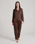 100% Mulberry Silk Long Sleeve Pajama Set for Women – Elegant Sleepwear - Silken & Dreams