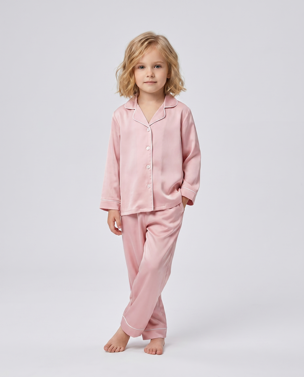 Silk Children's 3-Piece Pajama Set – Long Sleeved Top &amp; Long Pants
