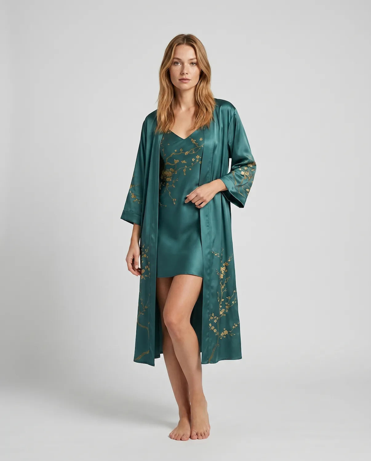 Shira Satin Nightdress – Chic Silky Sleepwear with Open Back Design