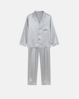 Men’s Silk-Look Pajama Set – Lightweight Long Sleeve Lounge & Sleepwear for Home Comfort