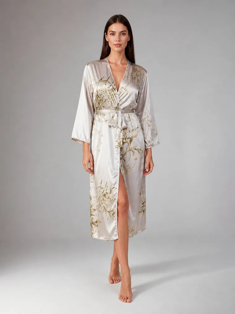 Charlie Satin Night robe – Silky Sleeveless Slip Dress for Women - Silken & Dreams