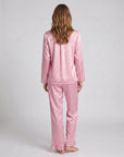 Soft Satin Pajamas Set for Women – 2-Piece Long Sleeve Sleepwear & Elegant Button Loungewear