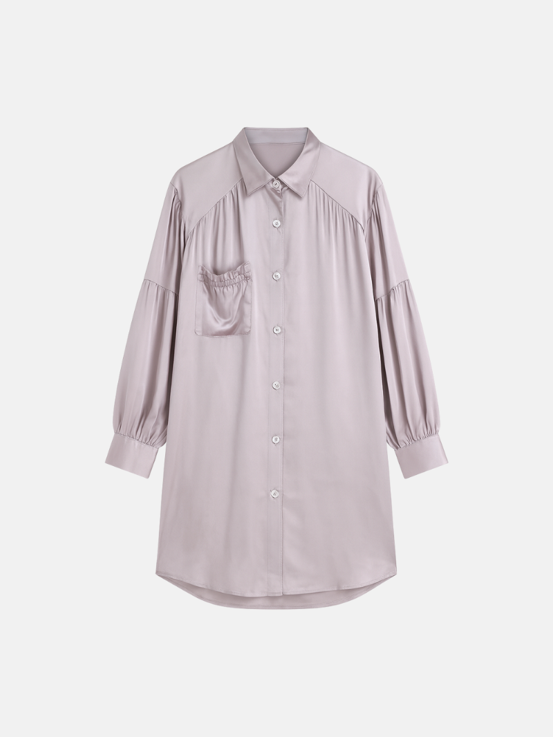 Luxury 100% Mulberry Silk Sleepwear – Satin Nightgown