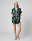 Elegant Butterfly Print 100% Silk Pajama Set – Luxury Women's Sleepwear