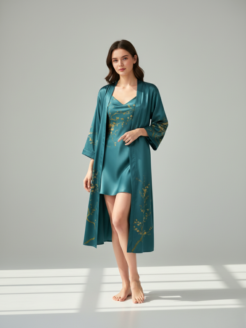 Shira Satin Nightdress – Chic Silky Sleepwear with Open Back Design