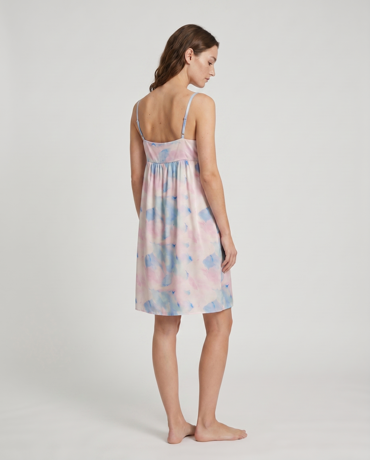100% Mulberry Silk Watercolor Print Suspender Dress – Lightweight, Breathable &amp; Luxuriously Soft