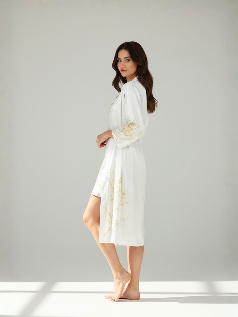 Shira Satin Nightdress – Chic Silky Sleepwear with Open Back Design