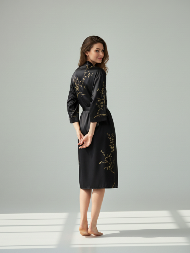 Shira Satin Nightdress – Chic Silky Sleepwear with Open Back Design