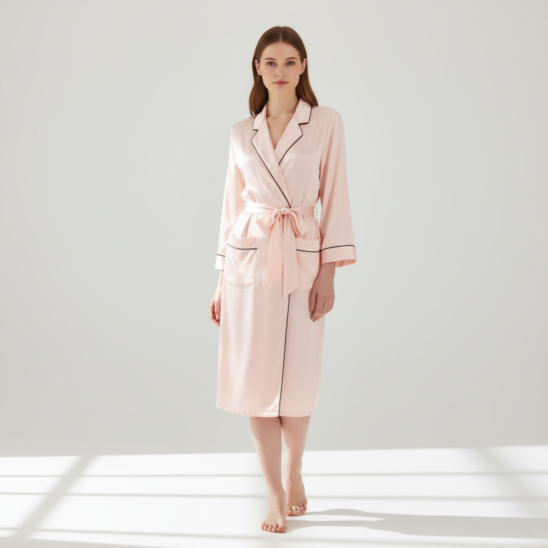 Women's 100% Mulberry Silk Nightgown with Pockets