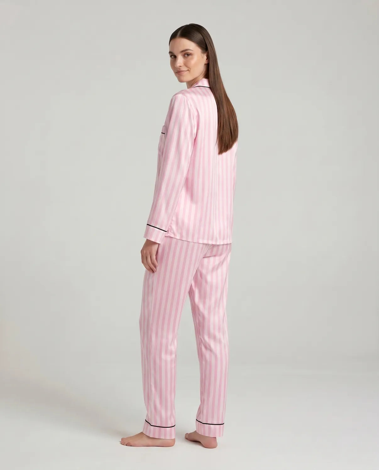 Women's Satin Silk Pajama Set – Soft, Lightweight Sleepwear with Long Sleeve Top & Pants - Silken & Dreams