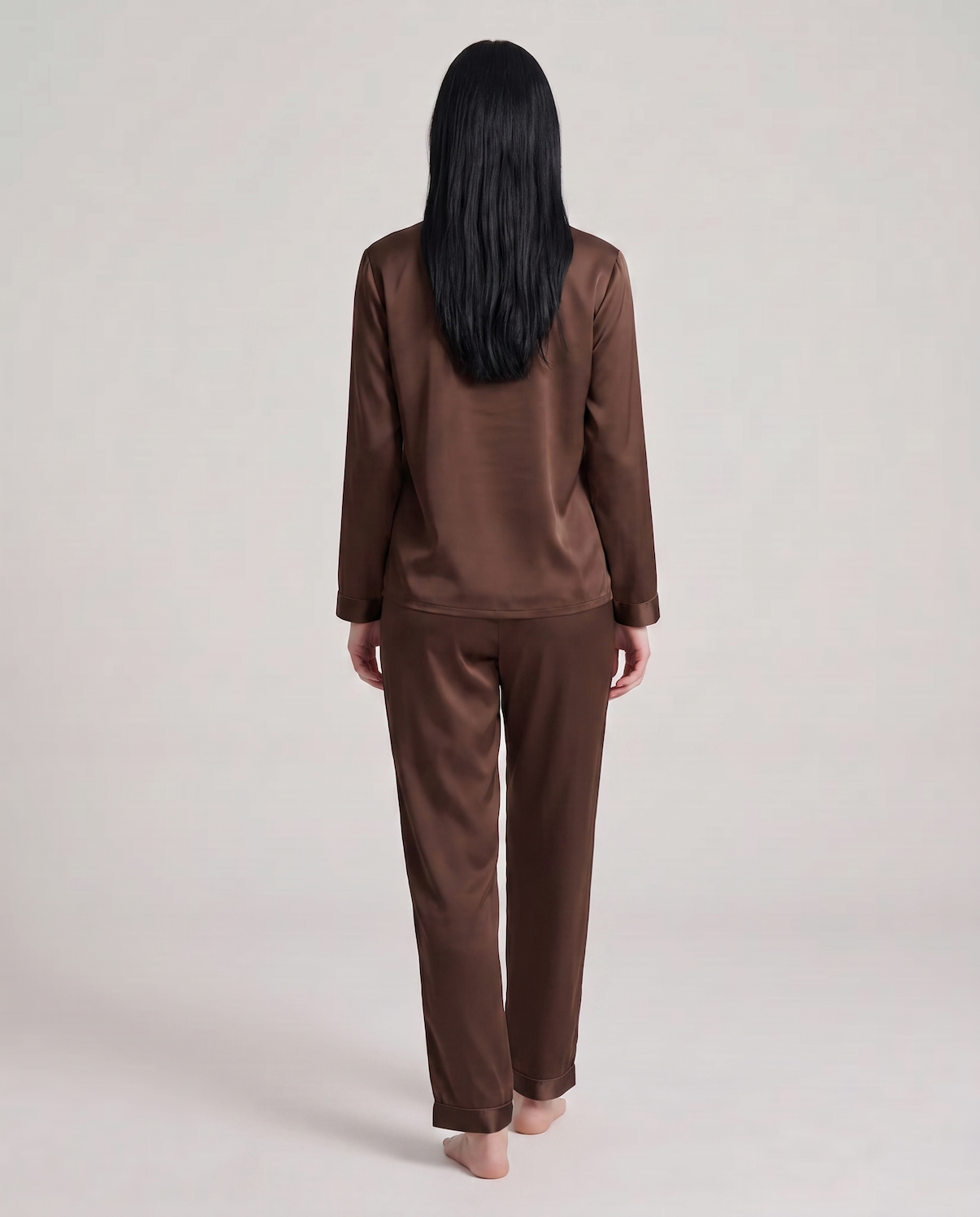 100% Mulberry Silk Long Sleeve Pajama Set for Women – Elegant Sleepwear - Silken &amp; Dreams