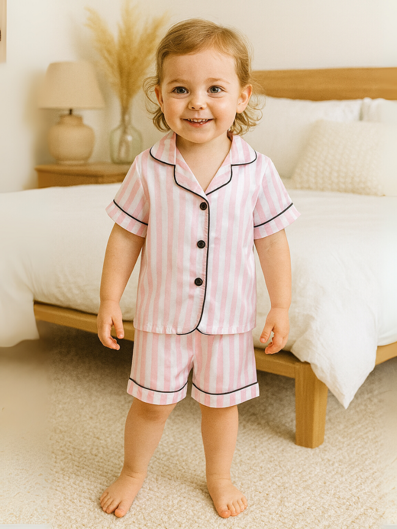 Kids Summer Pajama Set – Short Sleeve Top & Comfy Shorts Sleepwear for Boys and Girls