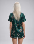 Elegant Butterfly Print 100% Silk Pajama Set – Luxury Women's Sleepwear