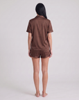 Women's 100% Mulberry Silk Pajama Set – Short Sleeve Luxury Sleepwear