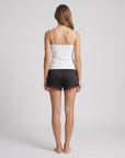 Women's 100% Mulberry Silk Lace Shorts – Relaxed Fit with Elastic Waist