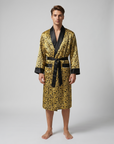 Men’s Silk-Like Robe – Luxurious Paisley Pattern Sleepwear