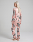 Leopard Print Satin Silk Pajama Set – Stylish, Soft Sleepwear for Women with Long Sleeve Top & Pants