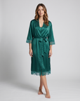 New Summer Thin Solid Color Stitching Lace Long Nightgown Robe – Luxury and Noble Home Clothes for Relaxation