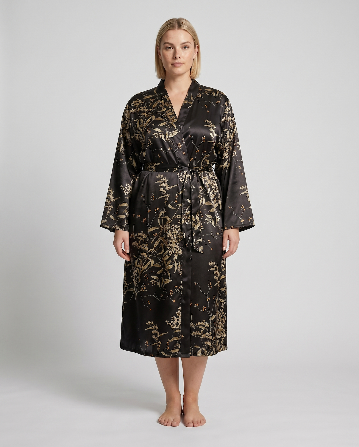 Plus Size Women's Loungewear Robe – Stylish Print, Sexy Fit &amp; Comfortable Casual Sleepwear